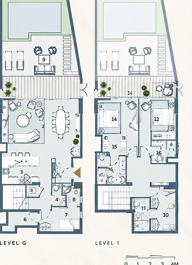 Indicative floor plan, TH Type 2-M, two levels